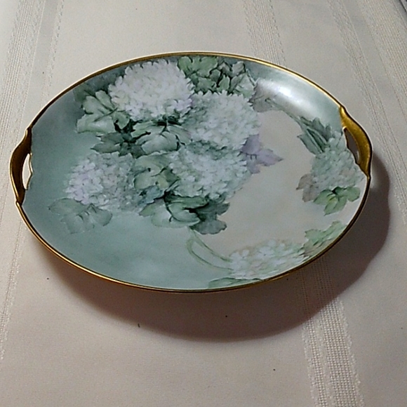 KPM decorative 9.5 in. porcelain hand painted plate with gold band, 1909-27. - Picture 4 of 4